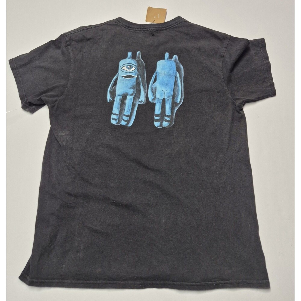 Toy Machine Skateboard Cyclops Alien Monster Faded Black Washed Tee Y2K Medium